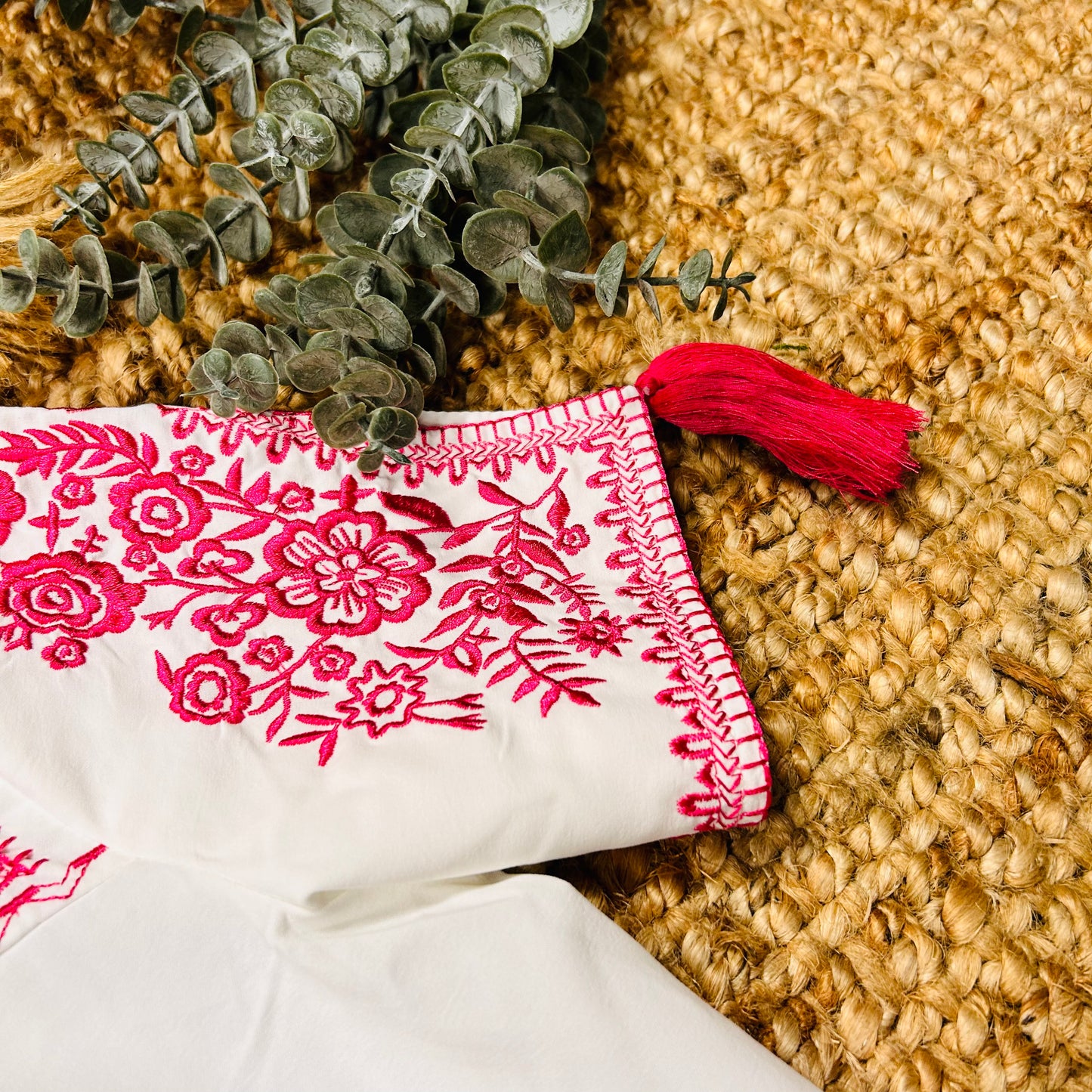 Embroidered Pink Floral Blouse