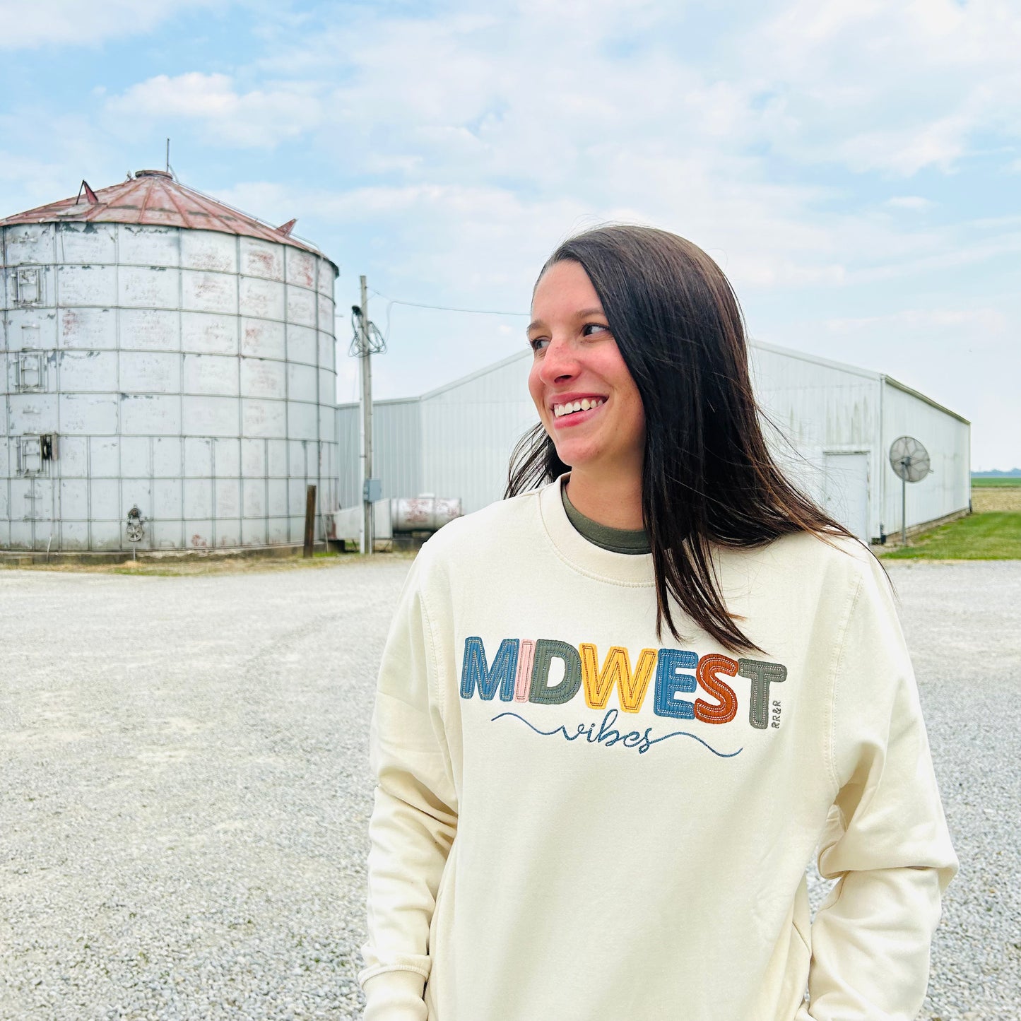 Hand-Stitched Midwest Vibes Crewneck