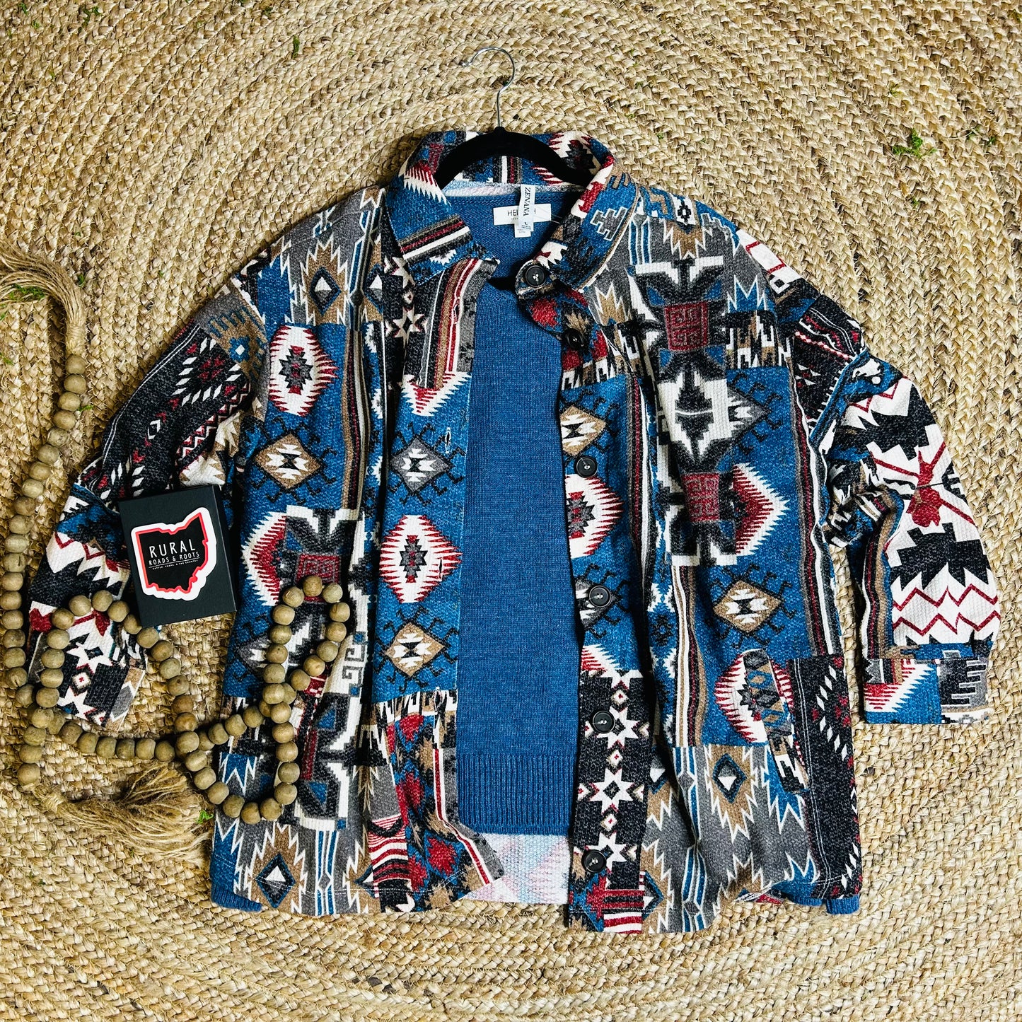 Blue Aztec Shacket