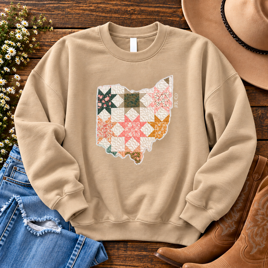 Quilted Ohio Crewneck